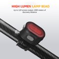 thumbnail image 4 of Bicicleta 5 modos LED de montaña Ndcxsfigh advertencia luces traseras impermeable luz trasera (rojo), 4 of 8