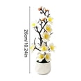 thumbnail image 3 of Potted Silk Fake Flowers Tabletop Decor, Small Artificial Plants Indoor with Adjustable Branches&Ceramic Pot for Tea Living Room Study Desk Home Decor, 3 of 6