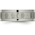 thumbnail image 4 of Chisel Titanium Satin Center 8.2mm Roman Numerals Flat Band - Ring Size 7.0, 4 of 8