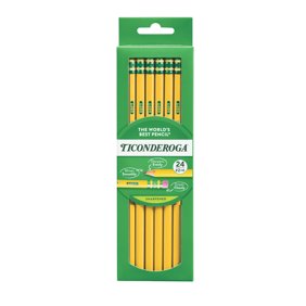 Ticonderoga Premium Wood Pencils, Sharpened #2 HB, Yellow, 24 Count, Pencil Lead Size .03