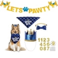 thumbnail image 3 of Dog Birthday Party Supplies, Plaid Dog Birthday Boy Bandanas with Dog Birthday Party Hat Bow Tie Birthday Number Banner for Dogs Pets，blue 04,blue 04,F74116, 3 of 5