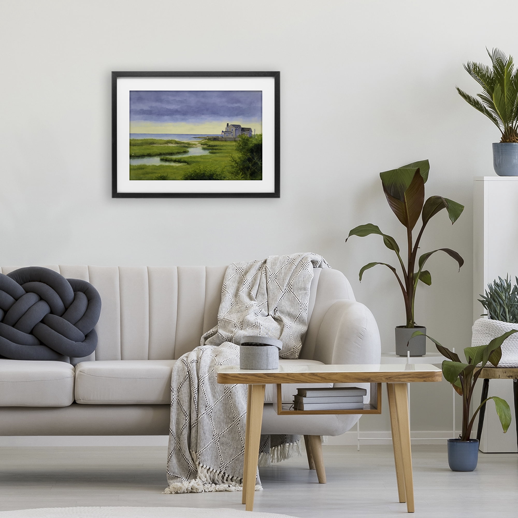 Stupell Industries Marshside Serenity on Cape Black Framed Print Under Glass, design by Grotto Studios