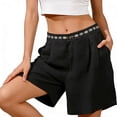 thumbnail image 5 of Qulqfy Athletic Lounge Shorts Women High Waisted Elastic Waist Loose Bow Pockets Graphic Loose Women's Shorts, 5 of 6