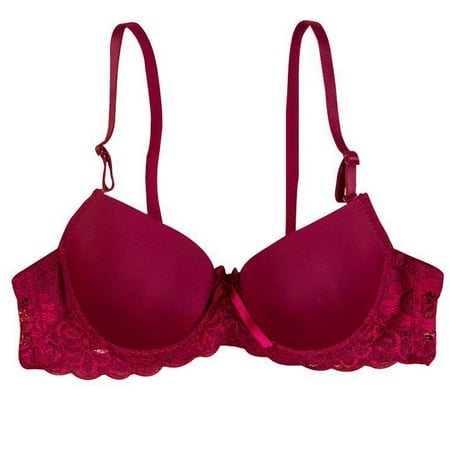 

Women s Smooth Cup Push-Up T-shirt Bra Lace Underwire Gather Bra