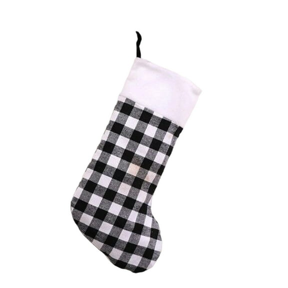 chaungfeng Christmas Checkered Stocking Pendants, Gifts Candy Bags Christmas Tree Decoration, for Gift Holiday Party Scene Layout