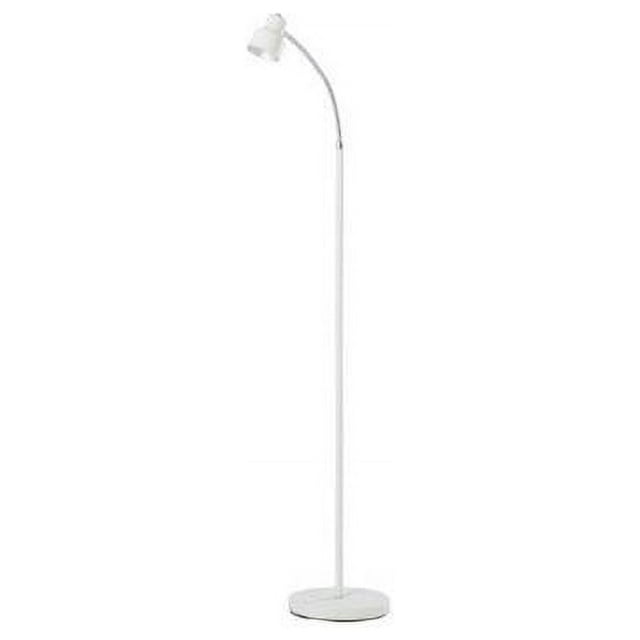 Ore International KTL-2348SWH 48 Po Landri LED Col de Cygne Blanc Mini Lampadaire de Lecture