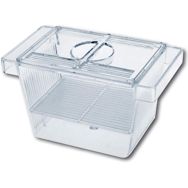 Tanque de cría de peces de acuario 3 en 1 CHAO con tapa flotante transparente 12,5x7x7 cm