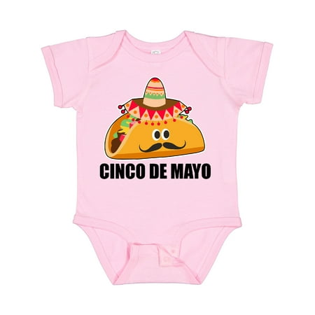 

Inktastic Cinco De Mayo with Taco with Eyes Mustache and Sombrero Gift Baby Boy or Baby Girl Bodysuit