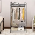 thumbnail image 4 of Heavy Duty Clothing Garment Rack Rolling Clothes Organizer Rails Hanging Shelves, 4 of 12