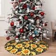 thumbnail image 5 of Yiaed Vintage Black Plaid Sunflower Print Christmas Tree Skirt , Tree SkirtsTree Mat for Christmas Winter Holiday Indoor Decorations-30", 5 of 7