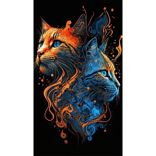 Pintura de diamante 5D DIY Kit de gato de taladro redondo completo Artesanía de decoración del hogar (NH3429) Hugtrwg Para estrenar