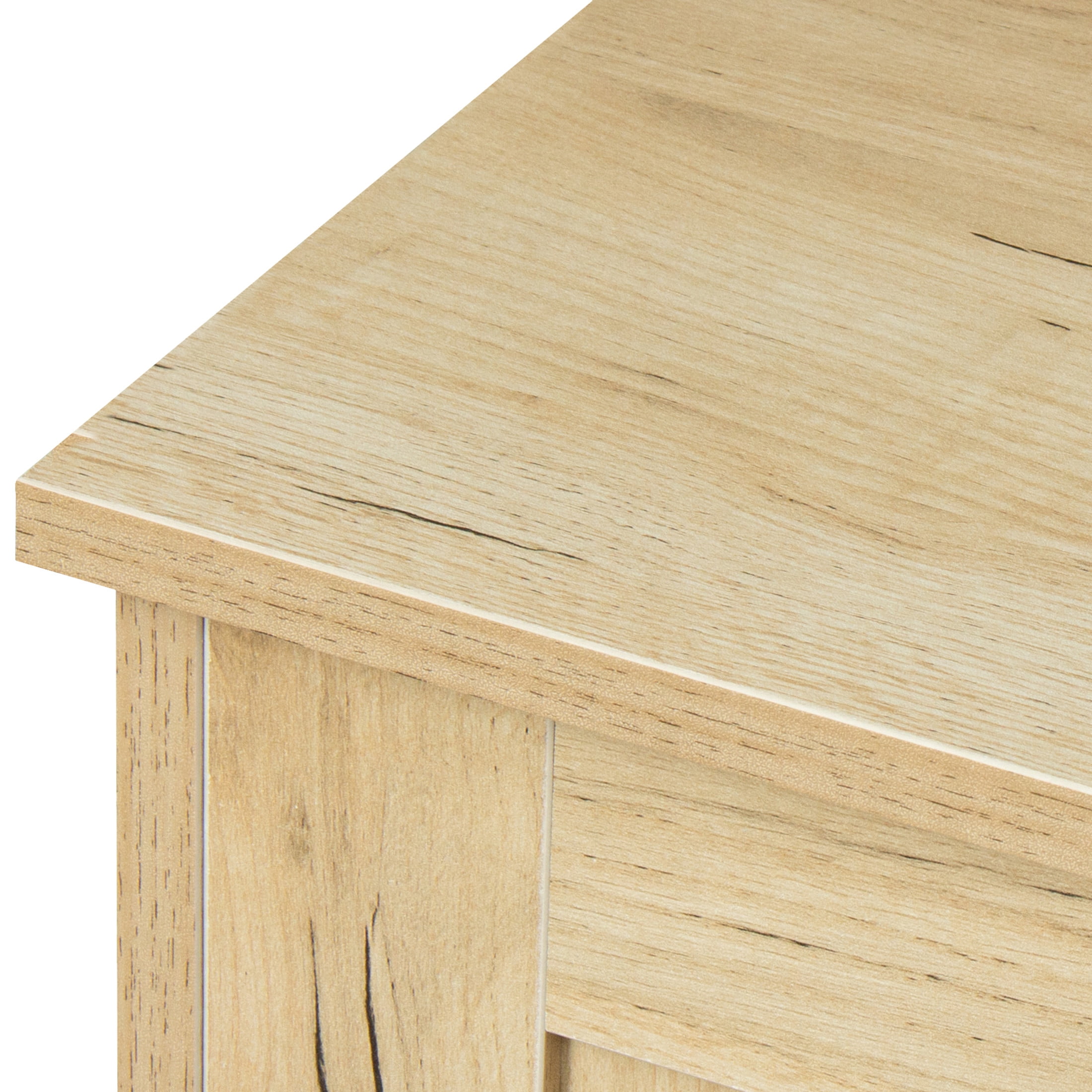 Noble House 43.3" Wooden Buffet Sideboard, with Doors and Drawers, Adjustable Shelf, Entryway/Dining Cabinet, Oak