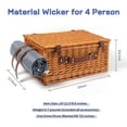 thumbnail image 6 of iLivin Hand-Woven Wicker Picnic Basket Set for 4, Insulated Drink Cooler Bag & Waterproof Blanket, Gift for Anniversary or Wedding, 6 of 7