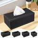 thumbnail image 1 of Caja de papel de seda sintético de cuero | Poliuretano negro moderno | Estilo cajonero de restaurante de hotel | Construcción resistente a los arañazos y resistente | Múltiples tamaños | Decoración, 1 of 6