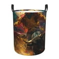 thumbnail image 1 of Balery Colorful Bull Western Man Cesta de ropa redonda con asas, impermeable, independiente, para ropa, juguetes, dormitorio y familia-Medium, 1 of 6