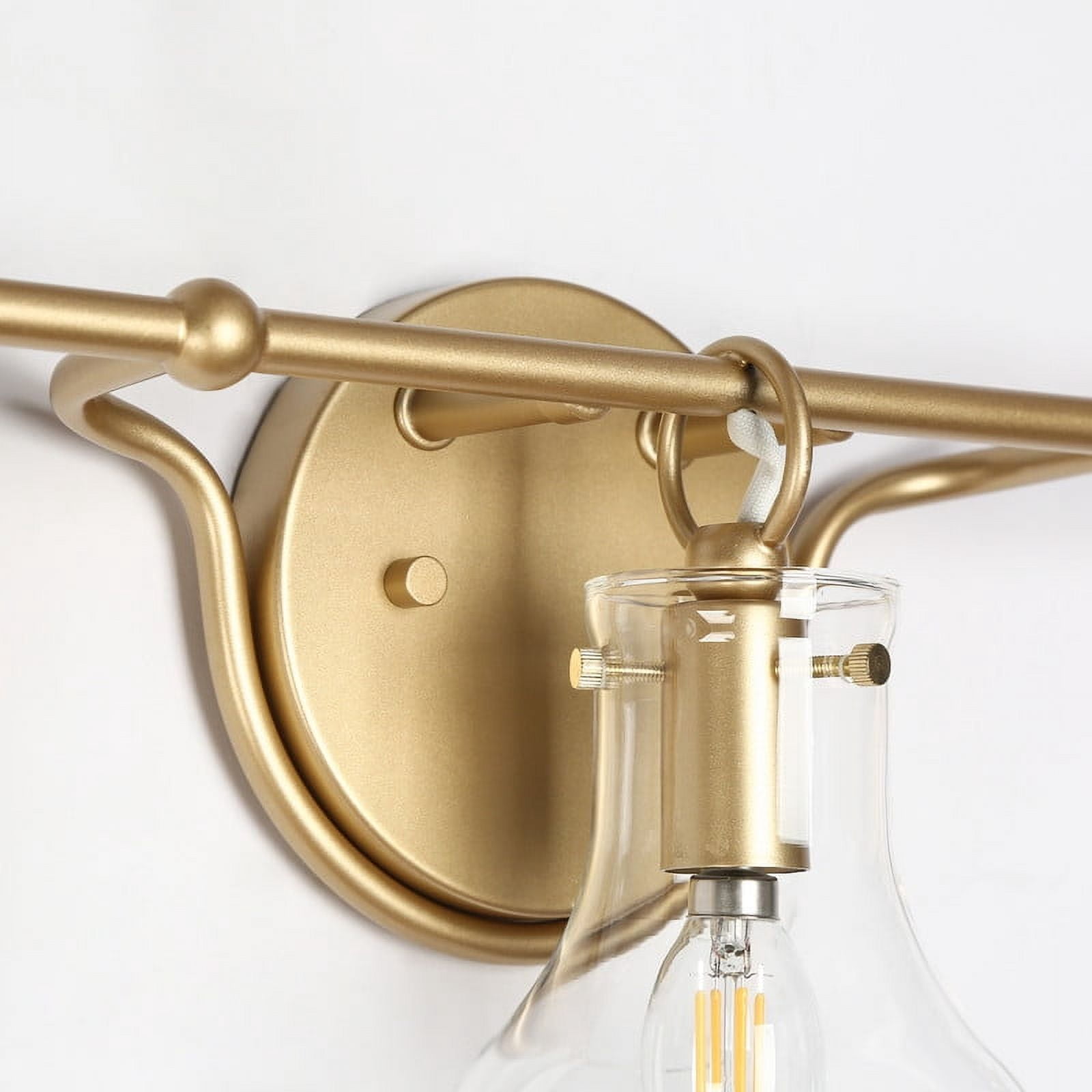 LNC Phosphenes 22-in 3-Light Matte Gold LED Modern/Contemporary Vanity Light Bar