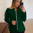 thumbnail image 2 of BiZtdJrK Womens Plus Size Slim Fit Blazer Casual Zip Front Collarless Jacket Solid Bussiness Work Office Blazers 2025 Fall Suit Going Out Clothes Lightening Sales Green S, 2 of 5