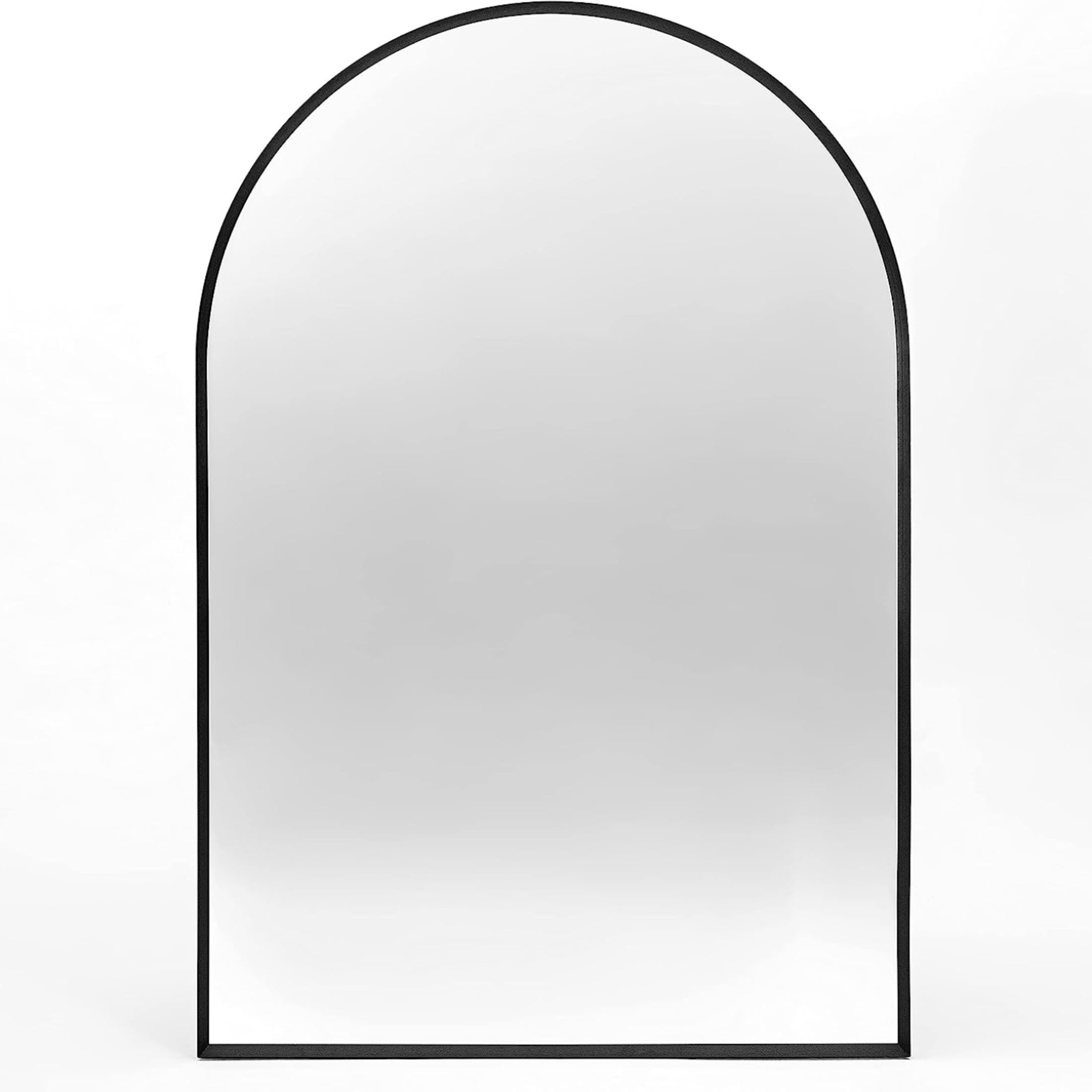 Noble House 24"x32" Arched Metal Wall Mirror, Vanity Mirror for Bathroom, Bedroom & Living Room, Black