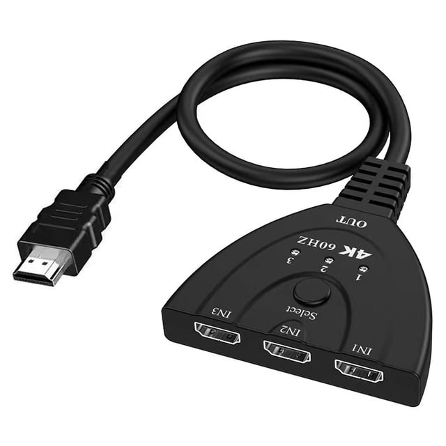 Conmutador HDMI Conmutador HDMI HD Conmutador HDMI 3 en 1 con salida en espiral Capacidad de activación remota 4K