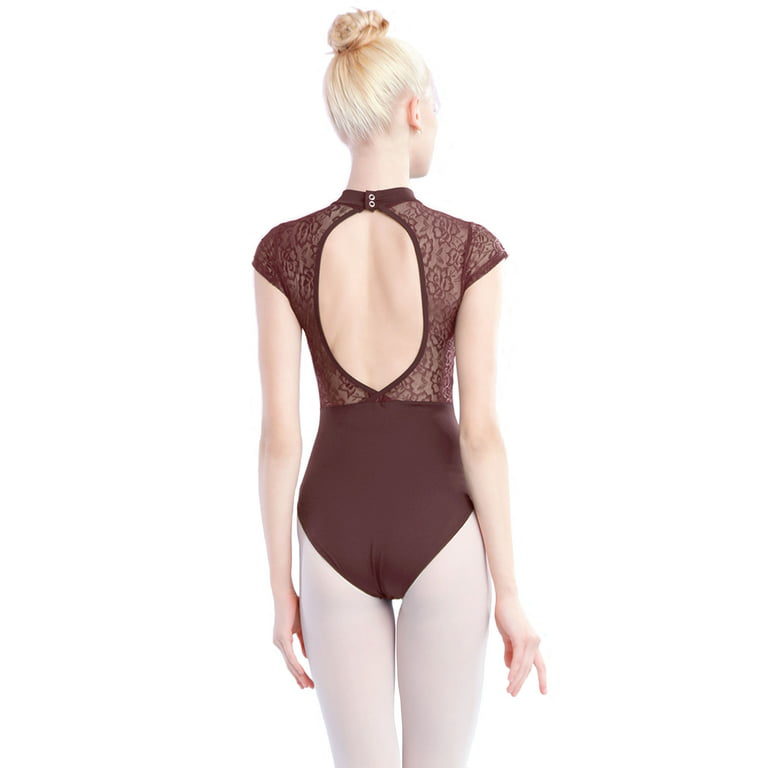 Womens Lace Leotards Body Suits With Short Sleeves