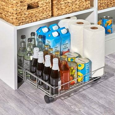 The Lakeside Collection Expandable Rolling Metal Basket