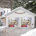 thumbnail image 4 of Fsddascl 7 x 16 Ft Christmas Garage Door Cover, Farmhouse Christmas Large Garage Door Banner, Xmas Snowman Tree Truck Snowflake Hanging Garage Mural Background for Indoor Outdoor Xmas Party Supplies, 4 of 9