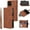 Brown, variant on Wallet Case for iPhone 12 Mini 5.4 inch, Premium PU Leather Magnetic Closure Handbag Zipper Pocket Case Kickstand Card Slots with Hand Strap Shockproof Flip Case - Rose Gold
