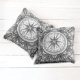 thumbnail image 6 of Ambesonne Vintage Throw Pillow Cover 2 Pack, Ornate Floral Wind Rose, 18", Black White, 6 of 7