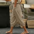 thumbnail image 2 of cfhntfmh Casual Capri Pants for Women High Waisted Loose Fit Joggers with Pockets Lightweight Comfy Lounge Pants, 2 of 7