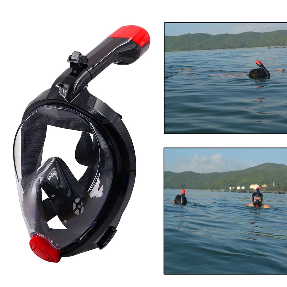 CamGo Full Face Snorkel Mask Snorkeling Foldable Breathing Tube 