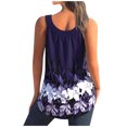 thumbnail image 6 of gakvbuo Plus Size Summer Tops For Women Tops Dressy Casual Women Printing Round-Neck Sleeveless Block Shirts Tunic Tee TopsWorkout Tops For Women, 6 of 7
