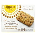 thumbnail image 1 of Simple Mills, Soft Baked Almond Flour Bars, Peanut Butter Chocolate Chip,  5 Bars, 1.19 oz (34 g) Each, 1 of 1