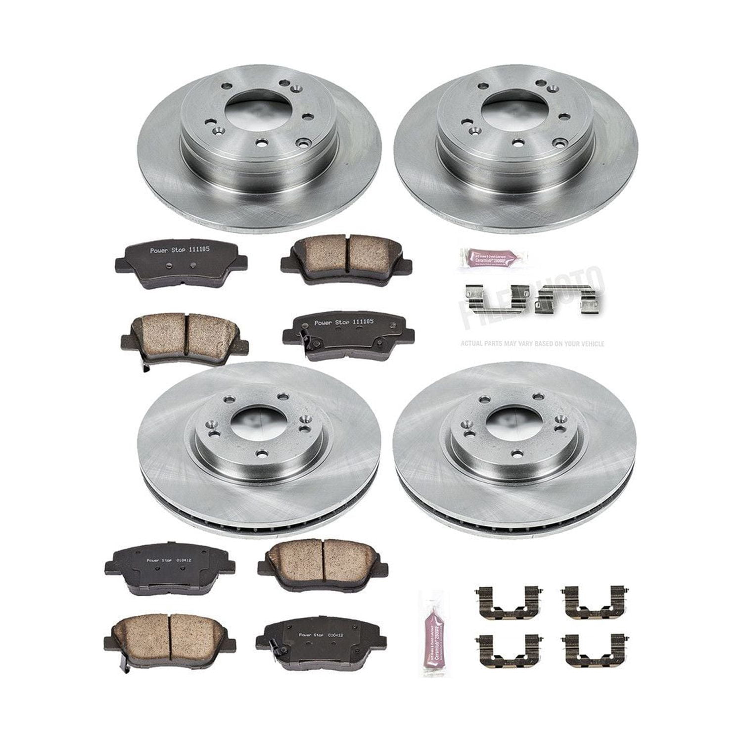 Power Stop Front and Rear Stock Replacement Brake Pad and Rotor Kit KOE5376