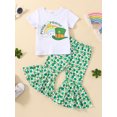 thumbnail image 2 of Bagilaanoe 2Pcs Toddler Baby Girl Long Pants Set Print Long Sleeve T Shirts Tops + Flare Trousers 12M 18M 24M 3T 4T 5T Kids Casual Outfits, 2 of 9