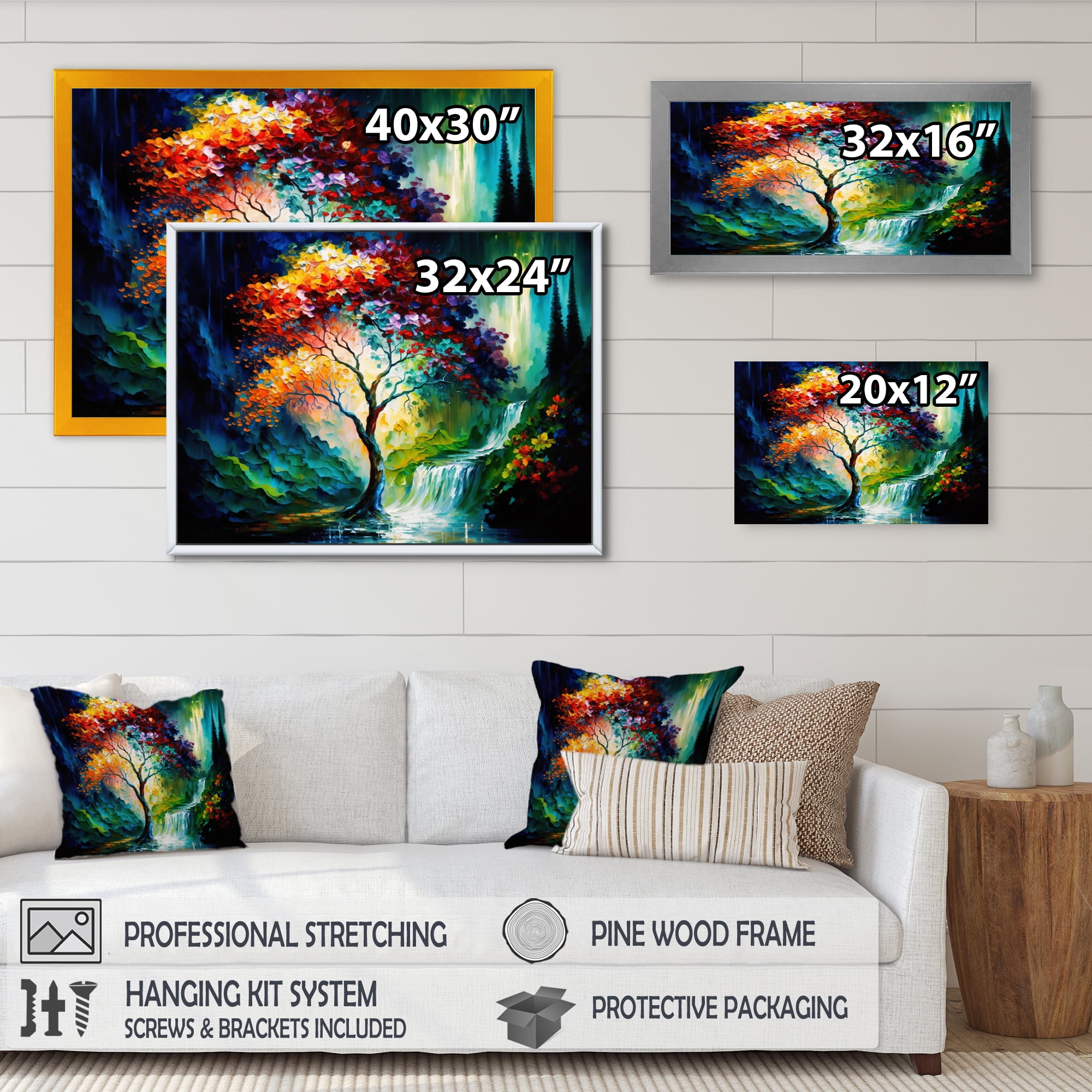Designart Big Tree In The Middle Of Forest During Fall I Canvas Wall Art