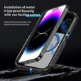 thumbnail image 2 of Y4O For iPhone 14 Pro Max Magnetic Case Aluminum Alloy + Silicone n5e + PC Clear Phone Cover - Silve, 2 of 5
