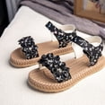 thumbnail image 7 of WAYUTE Girls Sandals Casual Thick Sole Open Toe Hook and Loop Durable Summer Beach Shoes with Floral Design for Kids Children,Black,8 Y-9 Y, 7 of 7
