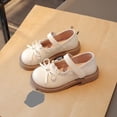 thumbnail image 6 of Viluyesy Girls Mary Jane Shoes With Bow - Princess Leather Flats Soft Sole Lace Loafer Dress Shoes For Toddler Kids Spring Summer Beige Size 2.5, 6 of 10