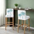 thumbnail image 2 of Turquoise Palm Tree Bar Stool Covers - Stretch Dining Chair Covers Set of 6, Minimalism Summer Coconut Beach Bar Chair Cover Removable Counter Stool Pub Chairs Slipcovers Protectors for Kitchen/Cafe, 2 of 9