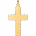 thumbnail image 4 of 14K Yellow Gold Polished And Textured Floral Solid Cross Pendant (25.15 X 14.55) Made In United States -Jewelry By Sweet Pea, 4 of 7