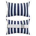 thumbnail image 2 of Pack of 2 Outdoor Lumbar Pillow Covers 12x20 Inch, Navy Blue Striped Waterproof Throw Pillow Covers Set, Modern Farmhouse Blue White Stripes Decorative Cushion Cases for Patio Porch Car, 2 of 7