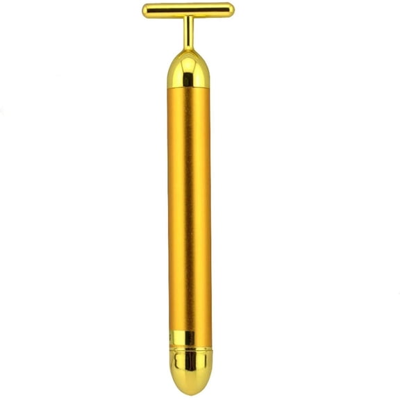 Germanium T-Bar Face Lift Massager Angel Kiss Beauty Bar 24k Golden Pulse Facial Massager,T Shape Gold Face Beauty Massager Energy Instant Face Pull Tight Firming
