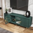 thumbnail image 6 of HLR Modern 66" TV Stand, for TVs up to 75", Living Room Entertainment Center with Glass Storage Cabinet, Green, 6 of 13