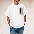 thumbnail image 2 of Krdevn Men's Sleeve T Shirts Oversize Zipper Pocket Comfortable Crewneck Graduated Color Fit Shirt Tops,XL, 2 of 9