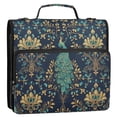 thumbnail image 5 of FORMRS Zipper Binder with Shoulder Strap 2-inch Ring 500 Sheet Capacity File Bag, Navy Blue Peacock Pattern, 5 of 5