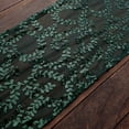 thumbnail image 2 of Efavormart 12"x108" Hunter Emerald Green Leaf Vine Embroidered Sequin Mesh Like Table Runner, 2 of 11