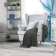 thumbnail image 2 of Cotton Blanket Soft Warm Cable Knit Throw Home Bedding Blankets Grey 50"x60", 2 of 8
