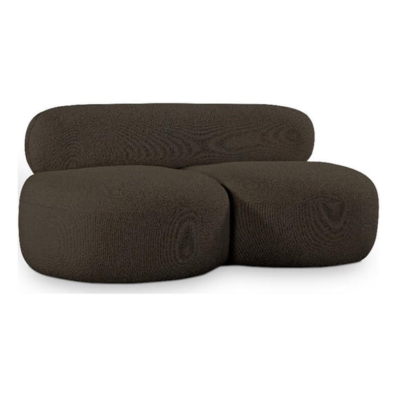 Meridian Furniture Venti Brown Boucle Fabric Loveseat