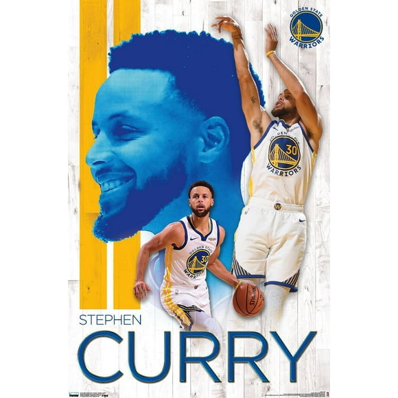 NBA Golden State Warriors - Stephen Curry 19 Wall Poster, 22.375" x 34" Framed