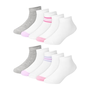Hanes Girls Infant & Toddler Ankle Socks, 10-Pack